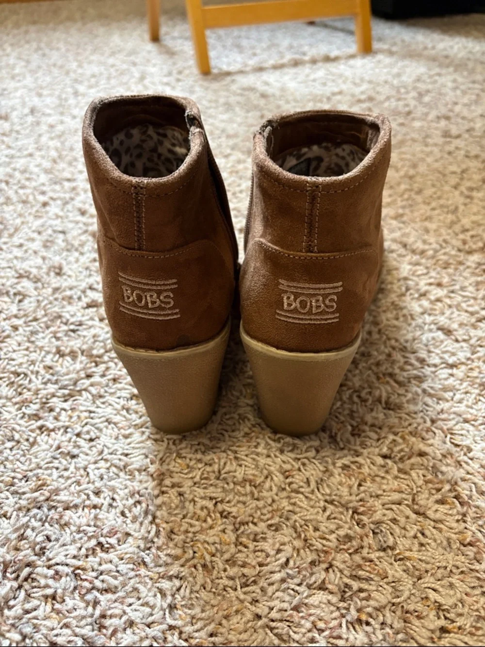 BOBS Women's Brown Suede Wedge Ankle Boots size 7.5
